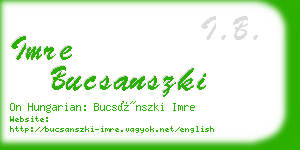 imre bucsanszki business card